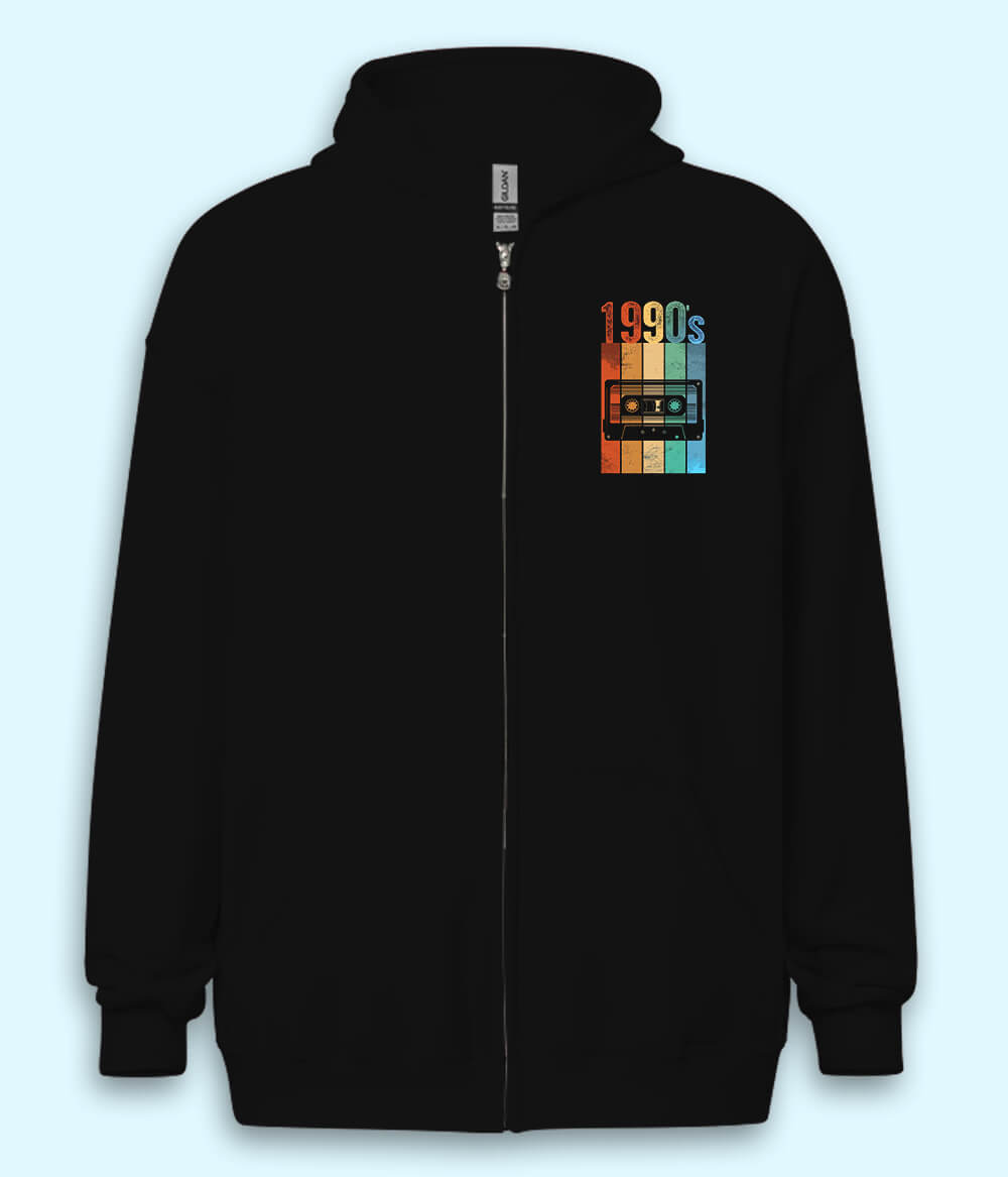 90s Vintage Cassette Zipper Hoodie (Unisex)