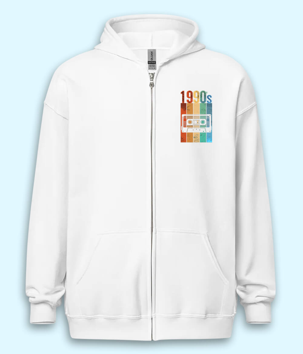 90s Vintage Cassette Zipper Hoodie (Unisex)
