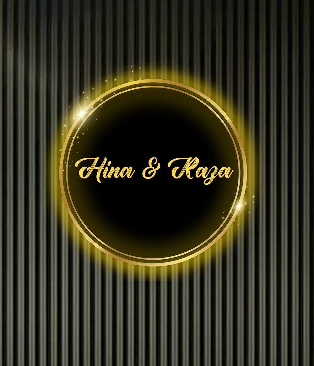 Acrylic Couple Name Sign with Light 2x2 Customizable