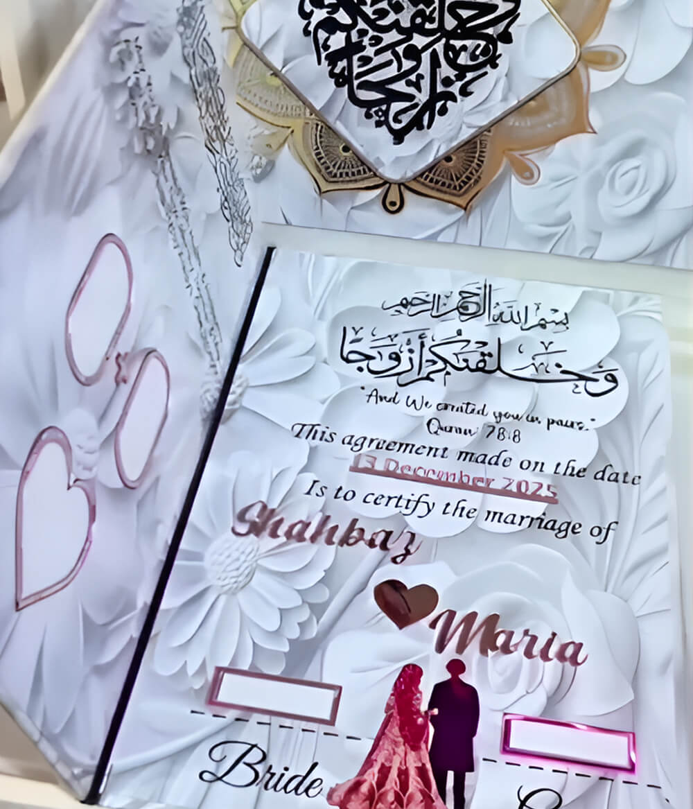 Acrylic Nikkah Book Islamic Wedding Gift