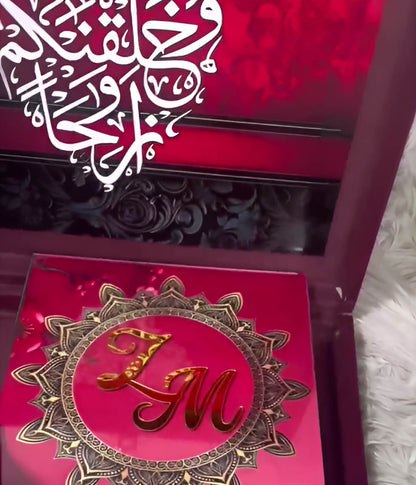 Acrylic Plate and Pen for Nikkah Ceremony Open Box