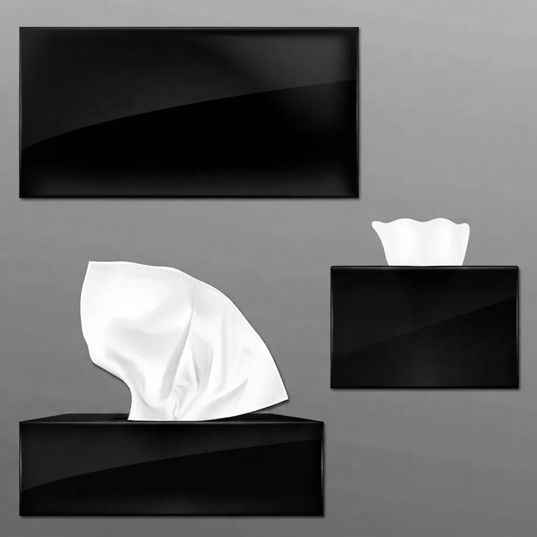 Customized White or Black Acrylic Tissue Box Cover or Holder