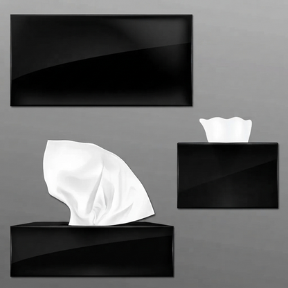Customized White or Black Acrylic Tissue Box Cover or Holder