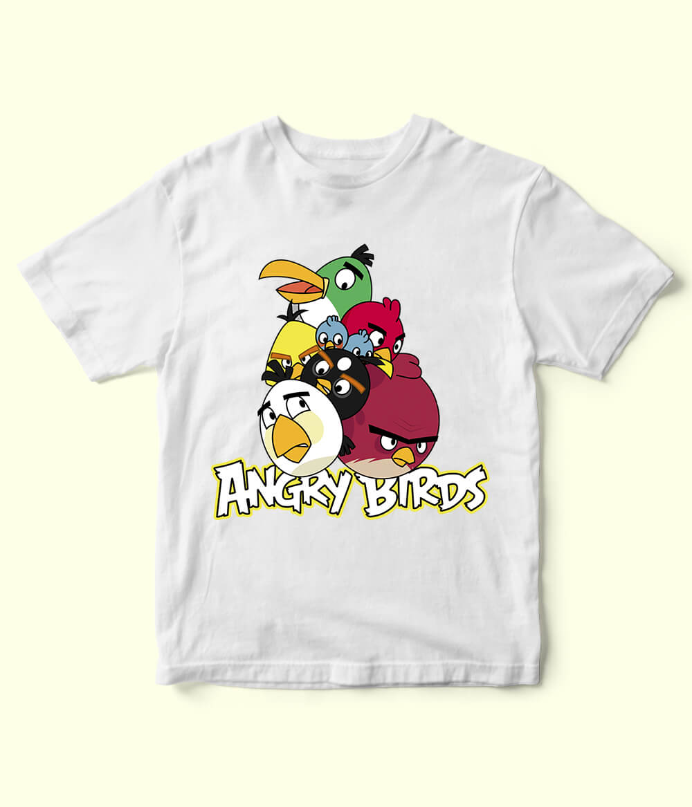Angry Birds White Shirt for Kids