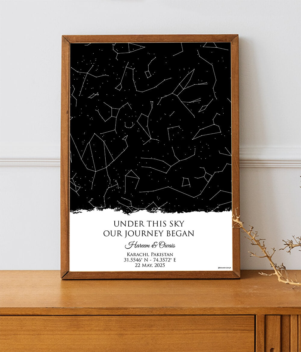 Anniversary Star Map Frame – Customized Night Sky Keepsake