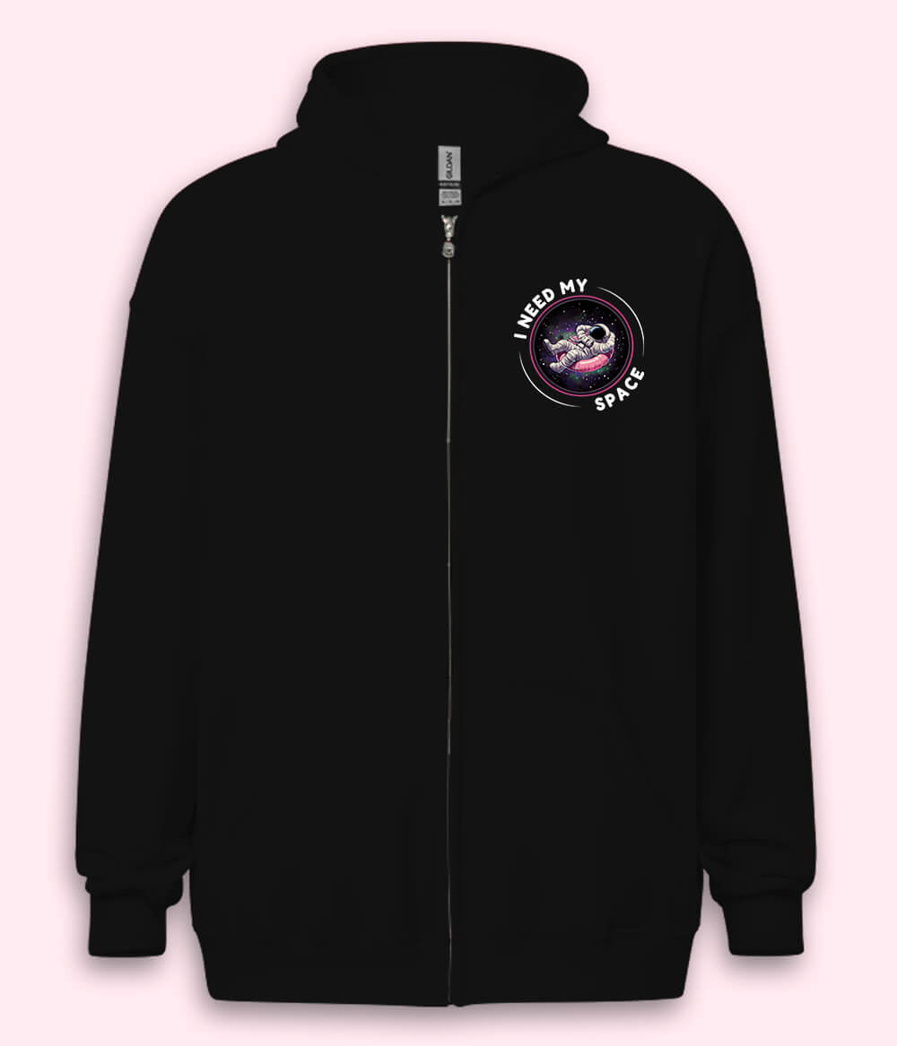 Astronaut In Space Zipper Hoodie (Unisex)