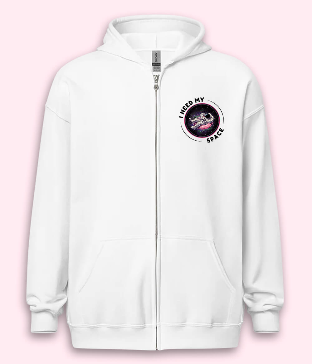 Astronaut In Space Zipper Hoodie (Unisex)