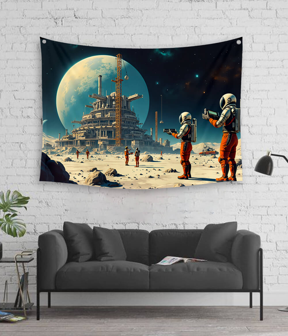 Astronaut Space Mission Tapestry