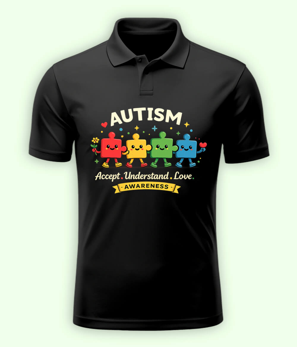 Autism Accept Polo T-Shirt