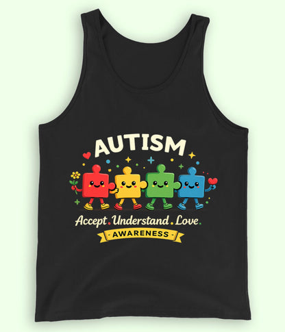 Autism Accept Understand Love Tanktop (Unisex)