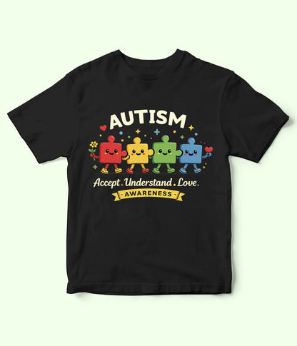Autism Accept Understand Love Kids T-Shirt (Unisex)