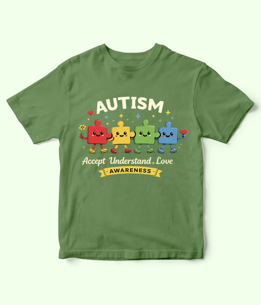 Autism Accept Understand Love Kids T-Shirt (Unisex)