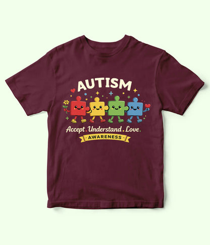 Autism Accept Understand Love Kids T-Shirt (Unisex)