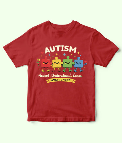 Autism Accept Understand Love Kids T-Shirt (Unisex)
