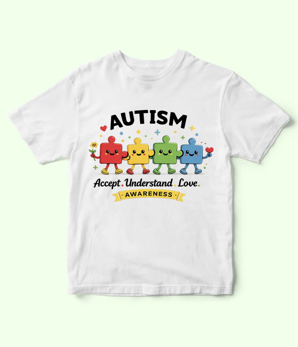 Autism Accept Understand Love Kids T-Shirt (Unisex)