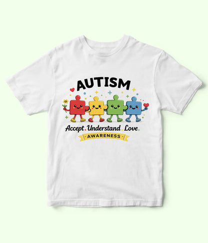 Autism Accept Understand Love Kids T-Shirt (Unisex)
