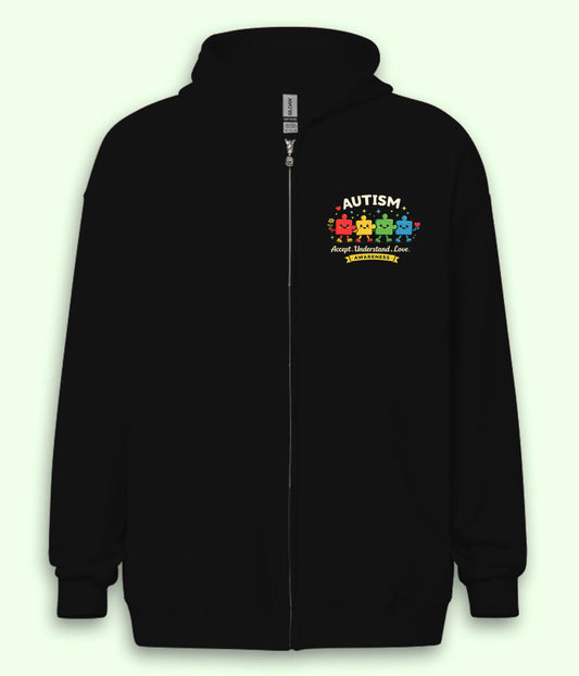 Autism Accept Zipper Hoodie (Unisex)