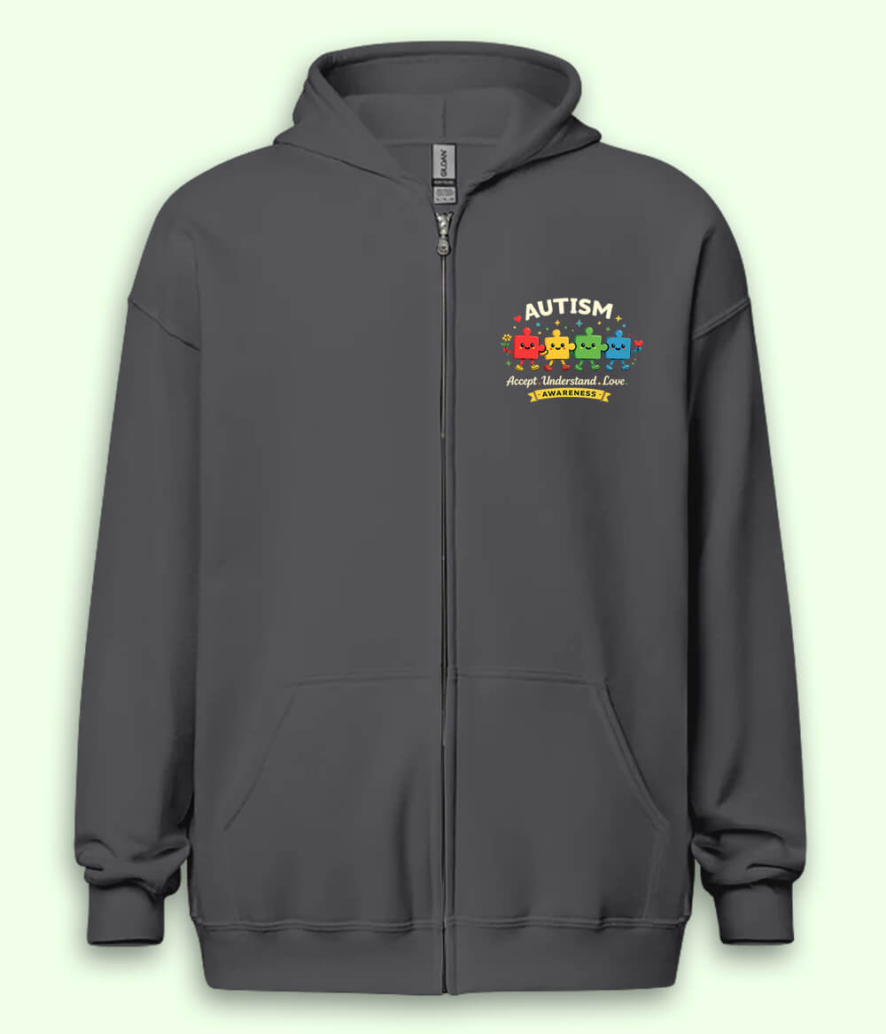 Autism Accept Zipper Hoodie (Unisex)