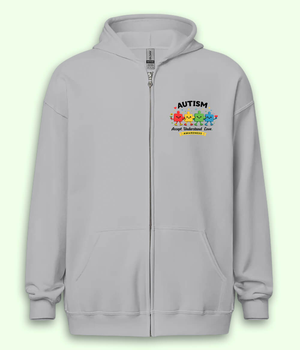 Autism Accept Zipper Hoodie (Unisex)