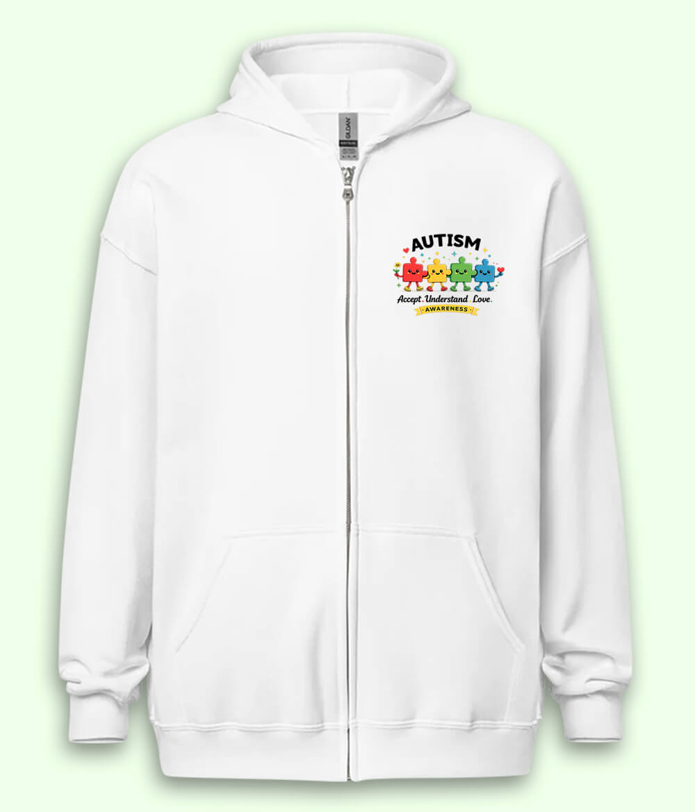 Autism Accept Zipper Hoodie (Unisex)