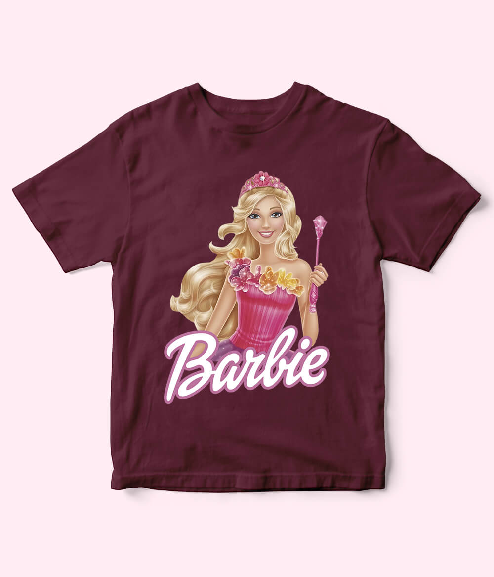 Barbie Maroon Shirt for Girls