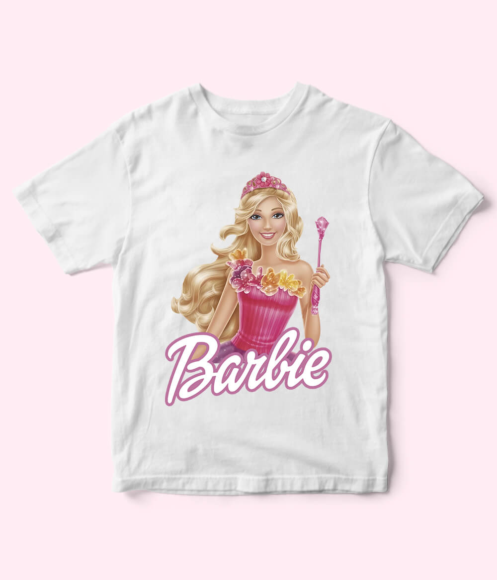 Barbie White Shirt for Girls