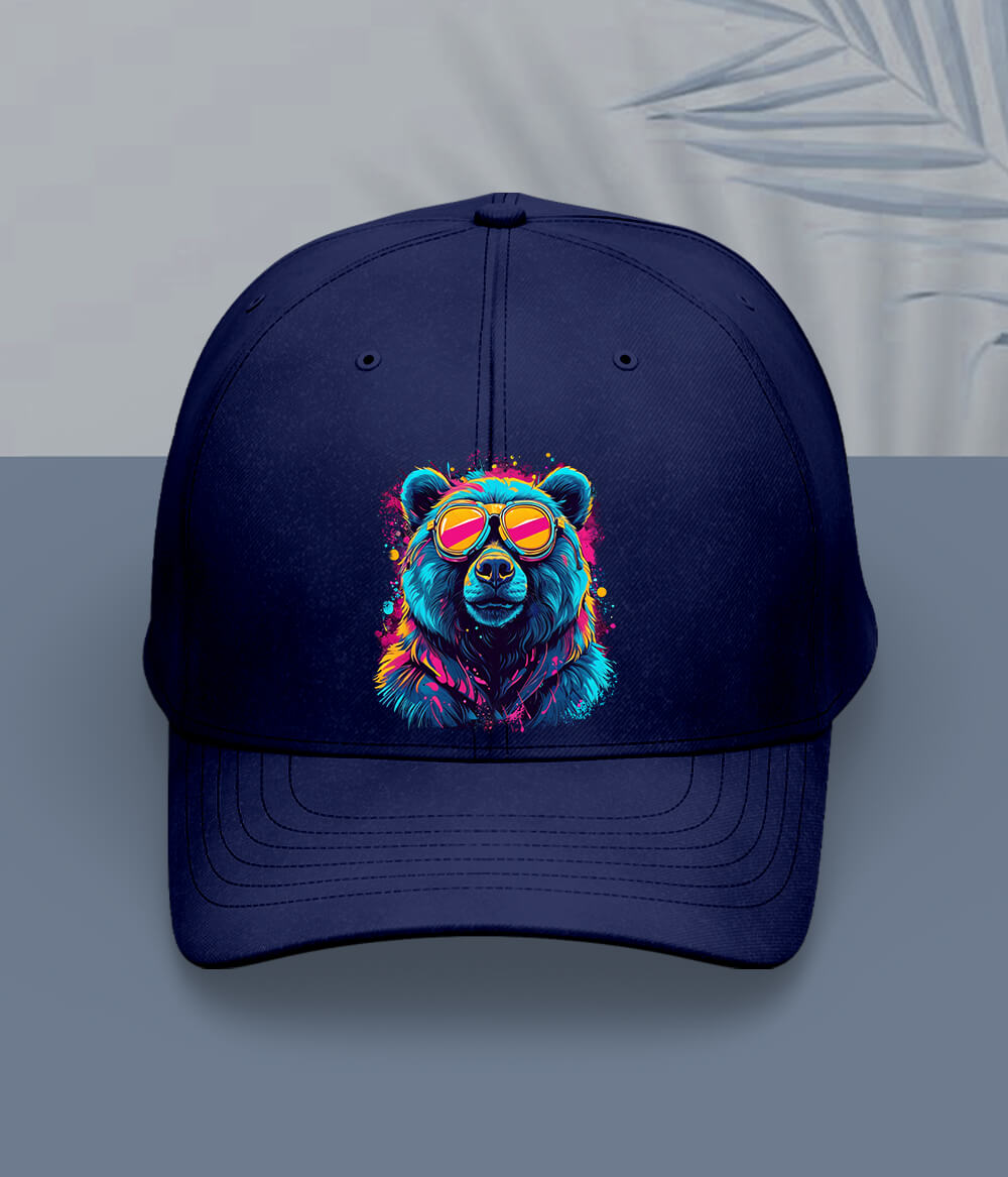 Navy Blue Bear Cap