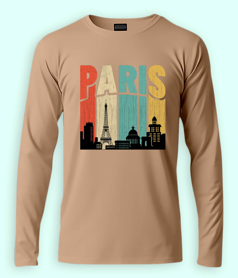 Eiffel Tower Long Sleeve T-Shirt (Unisex)