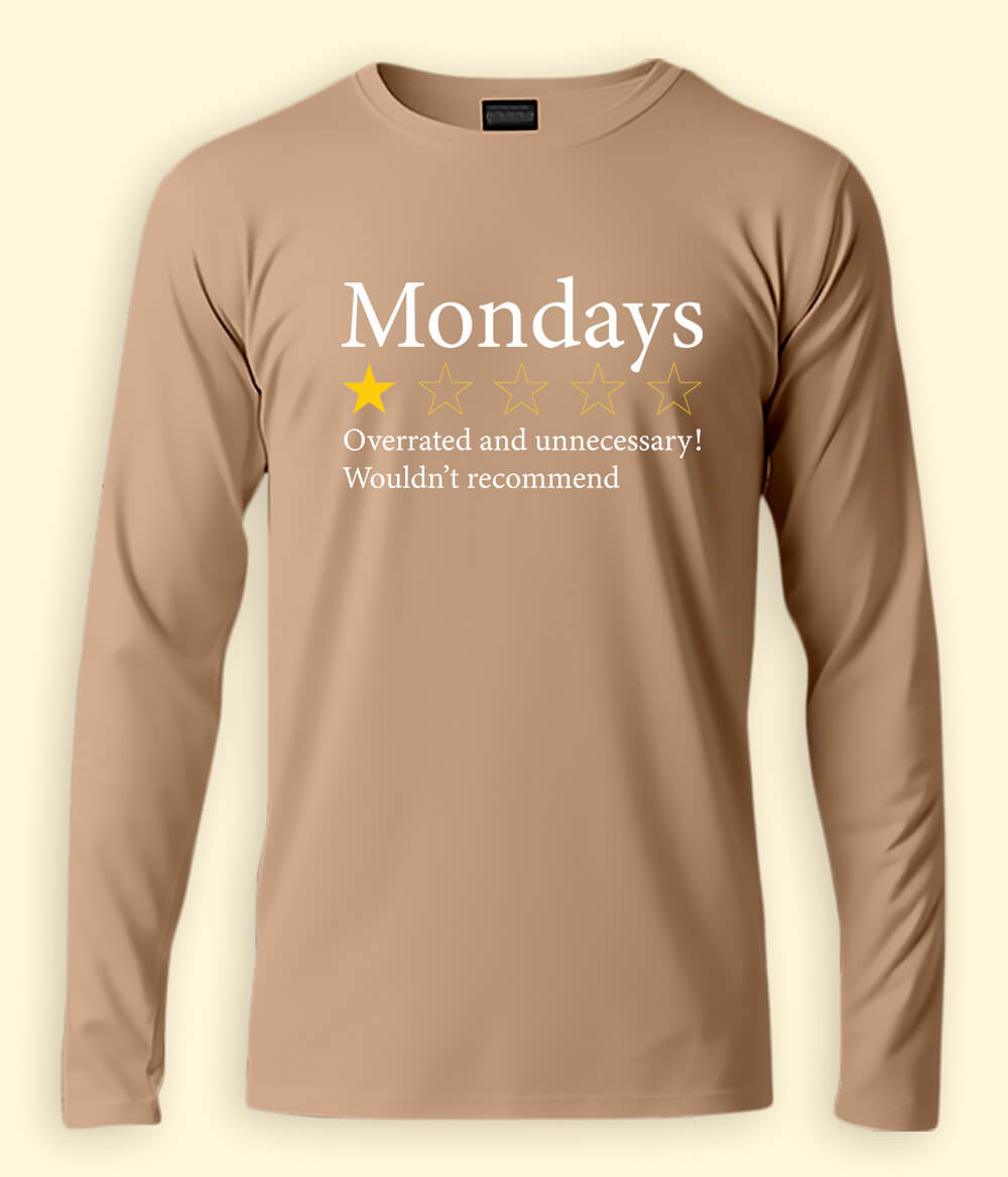 Funny Monday Long Sleeve T-Shirt (Unisex)