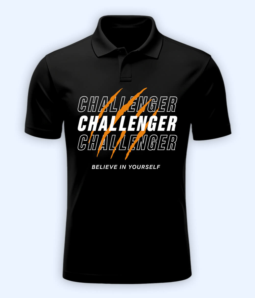 Black Believe in Yourself Polo T-Shirt