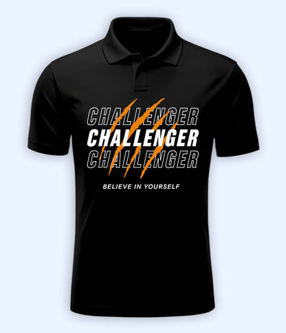 Black Believe in Yourself Polo T-Shirt