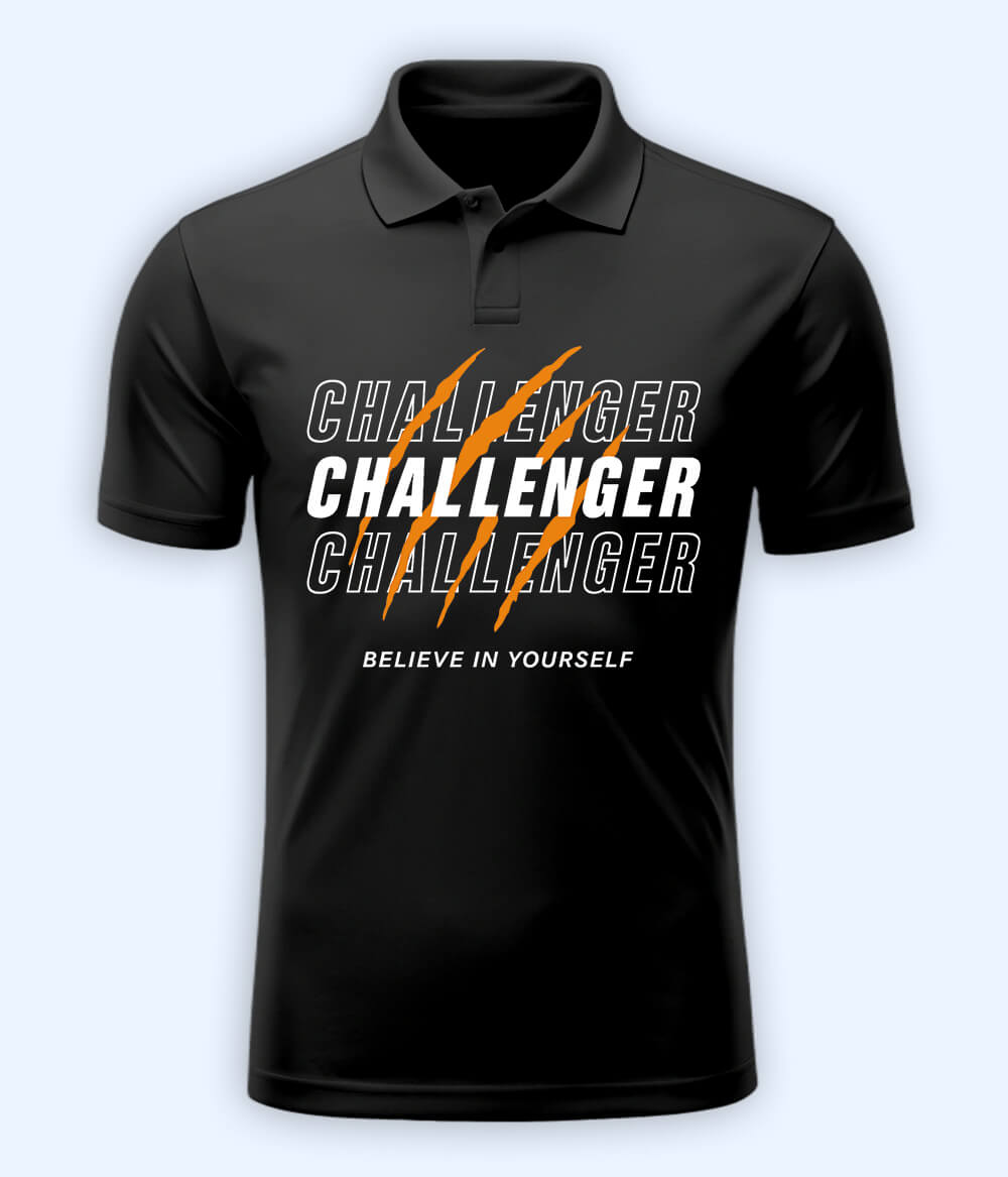 Charcoal Grey Believe in Yourself Polo T-Shirt