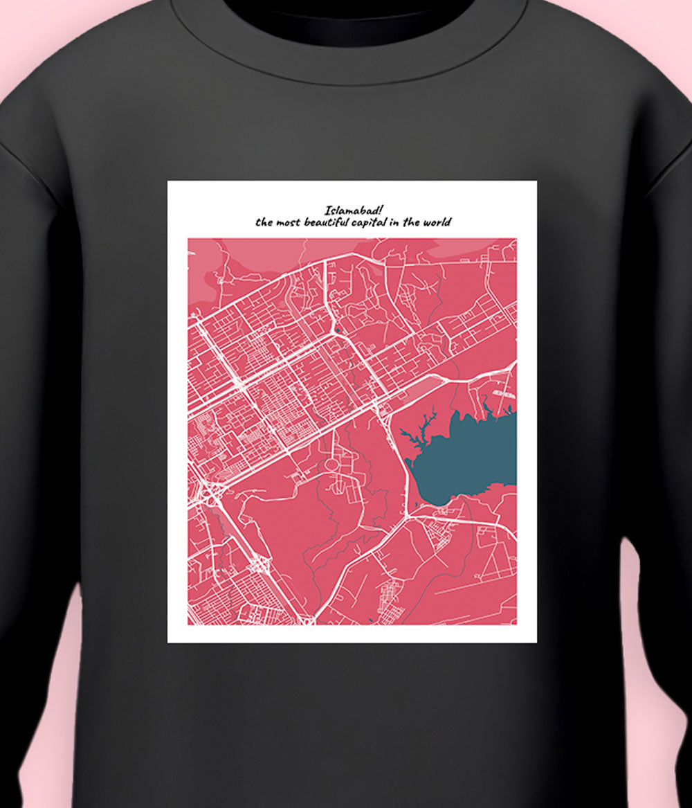 Islamabad Pakistan City Map Unisex Sweatshirt