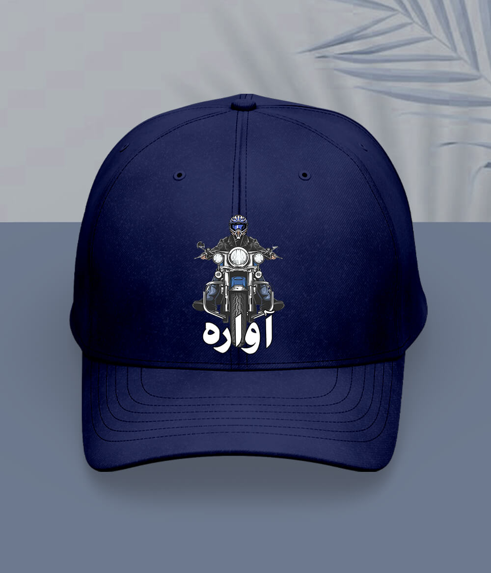 Navy Blue Biker Cap