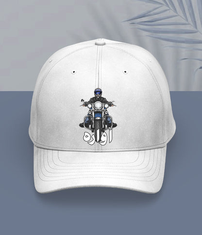 White Biker Cap