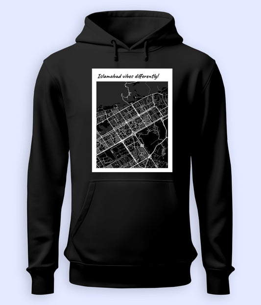 Islamabad City Map of Pakistan Pullover Unisex Hoodie