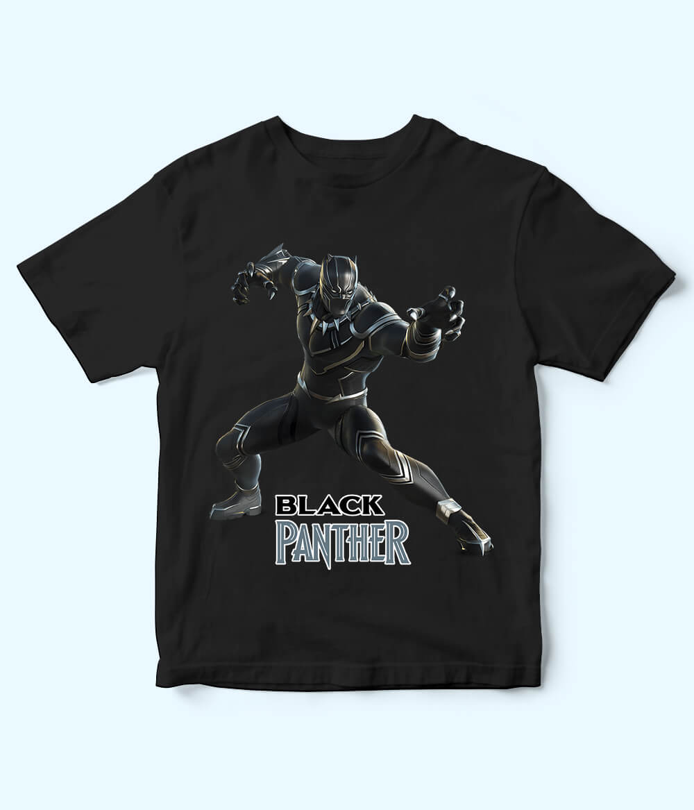Black Panther Black T-Shirt for Boys