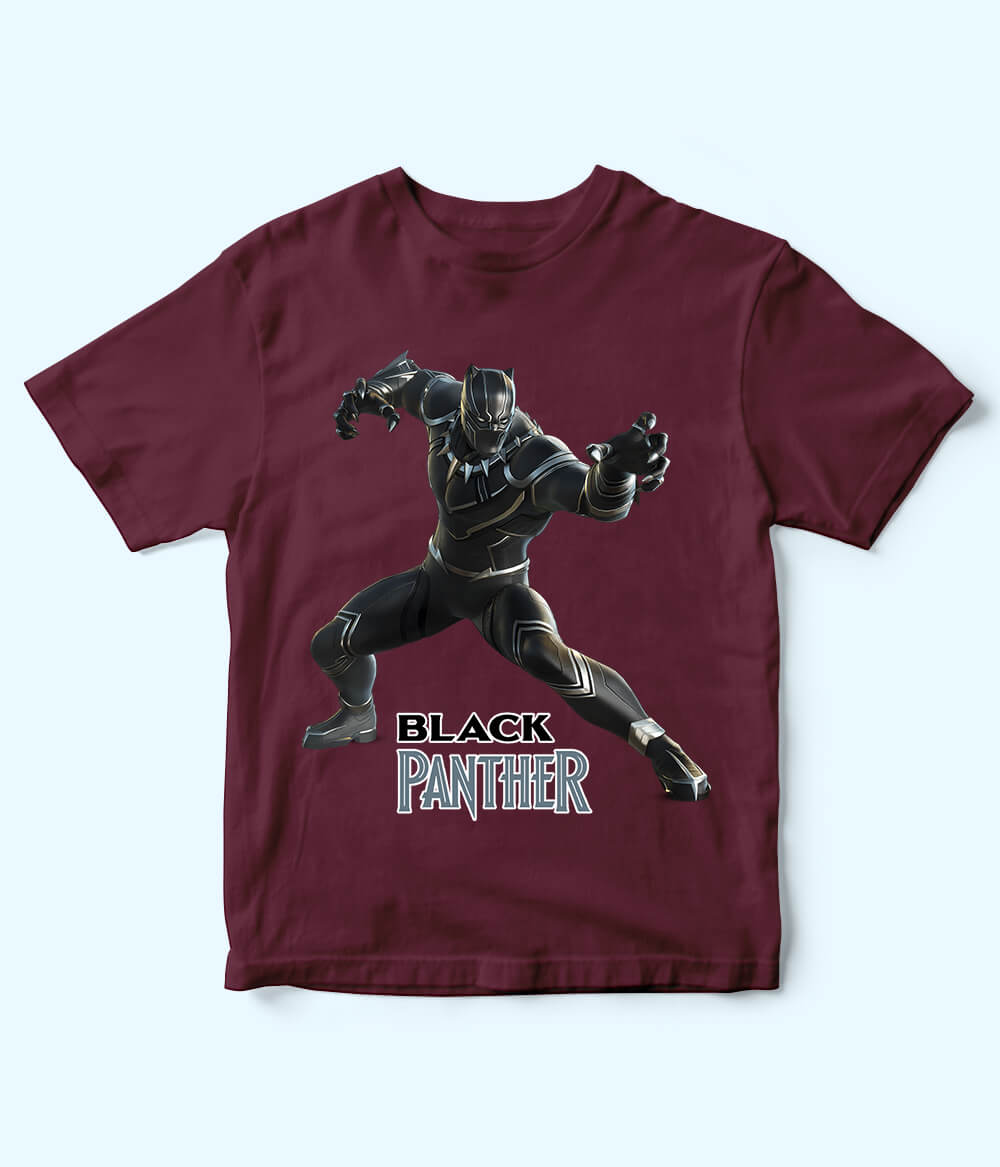Black Panther Maroon T-Shirt for Boys