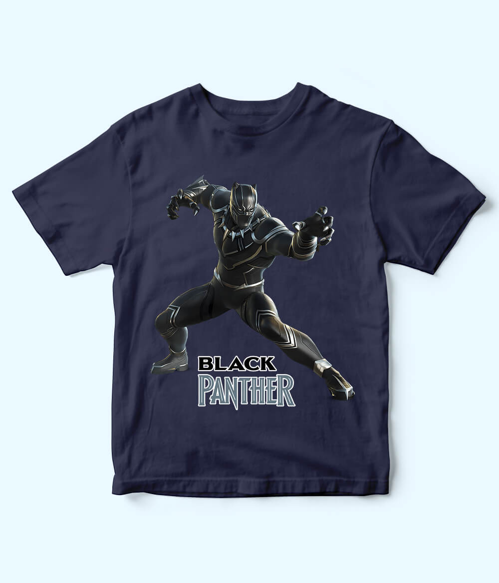Black Panther Navy T-Shirt for Boys