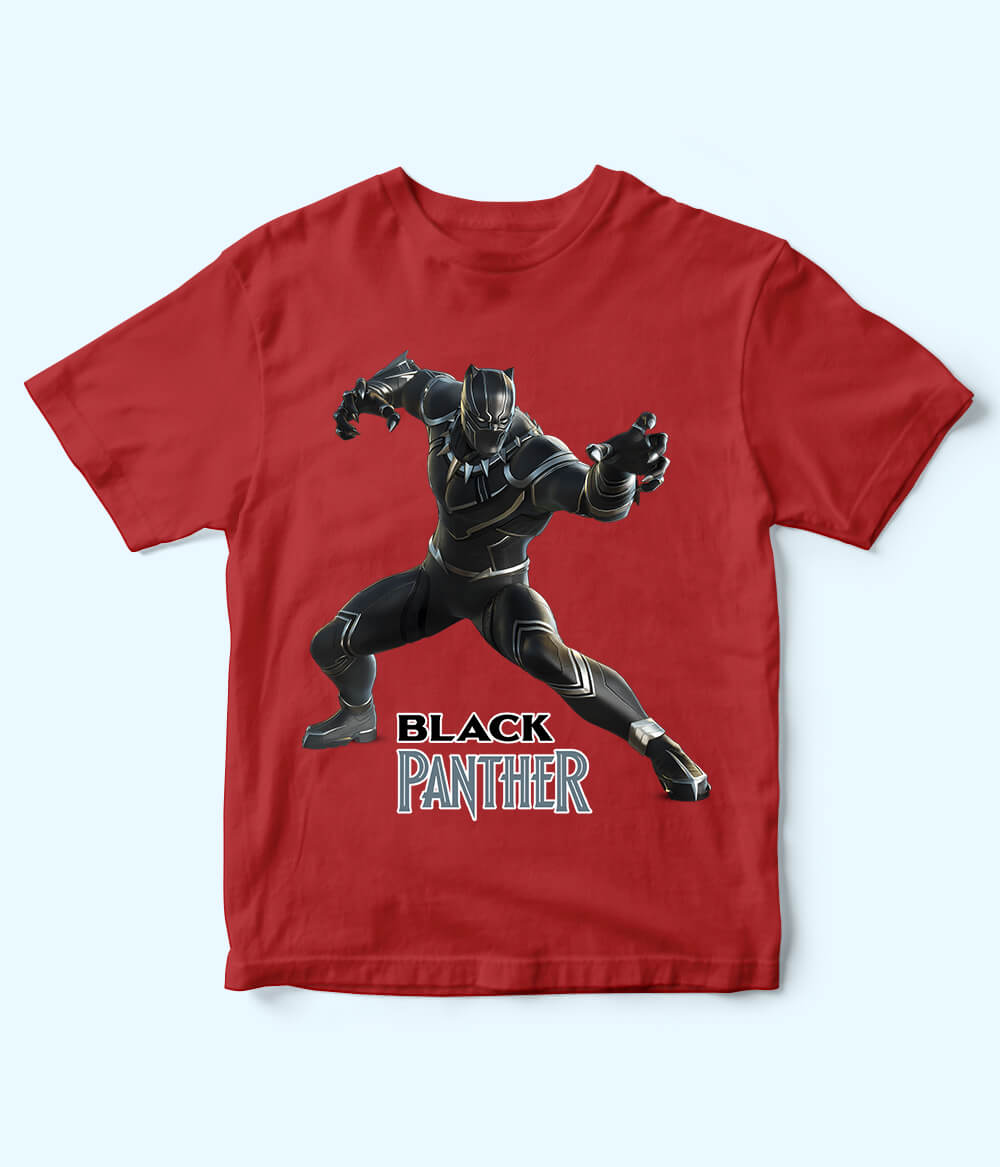 Black Panther Red T-Shirt for Boys