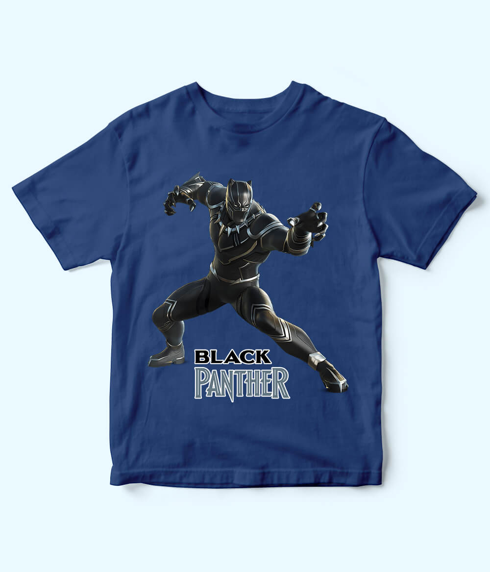 Black Panther Royal Blue T-Shirt for Boys