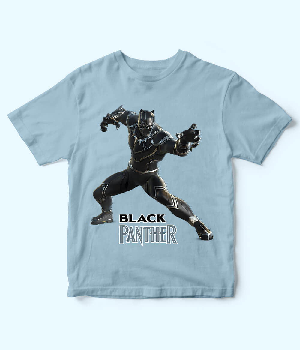 Black Panther Sky Blue T-Shirt for Boys