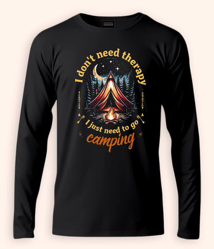 Camping Therapy Long Sleeve T-Shirt (Unisex)