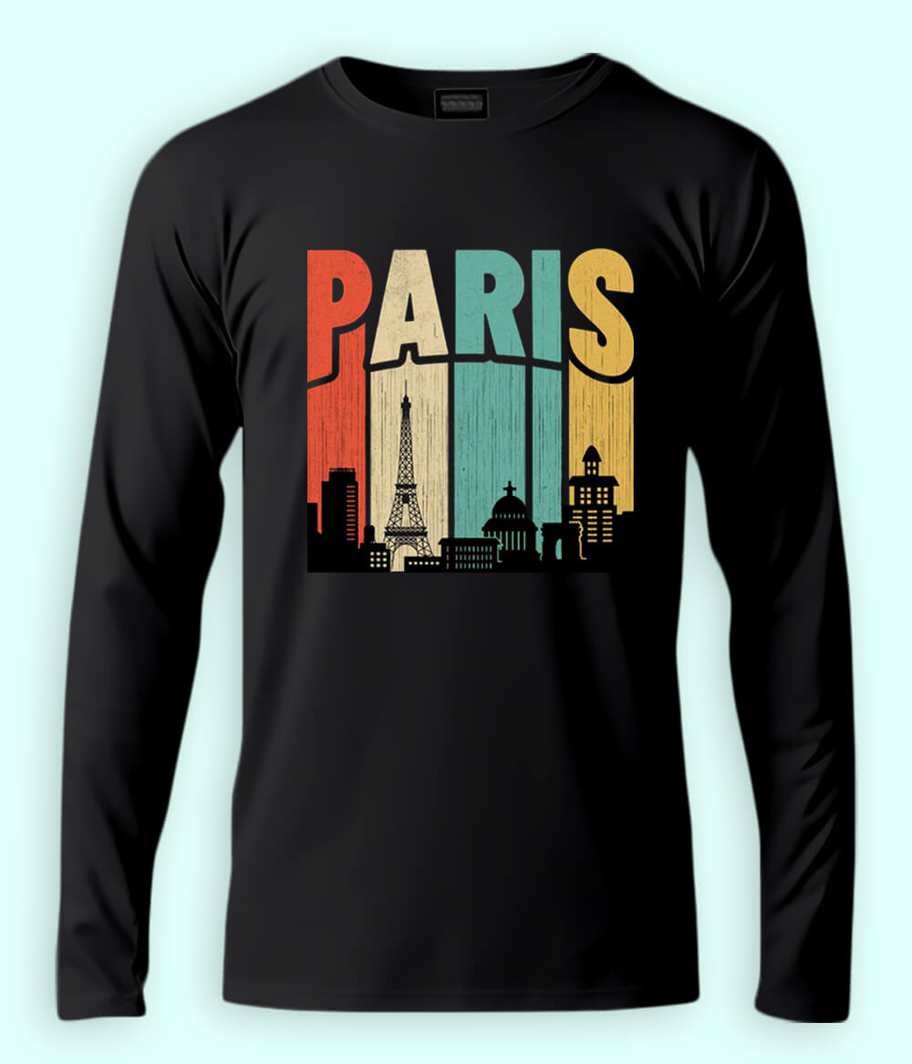 Eiffel Tower Long Sleeve T-Shirt (Unisex)