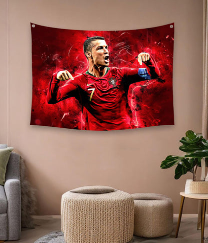 CR7 Cristiano Ronaldo Football Legend Tapestry