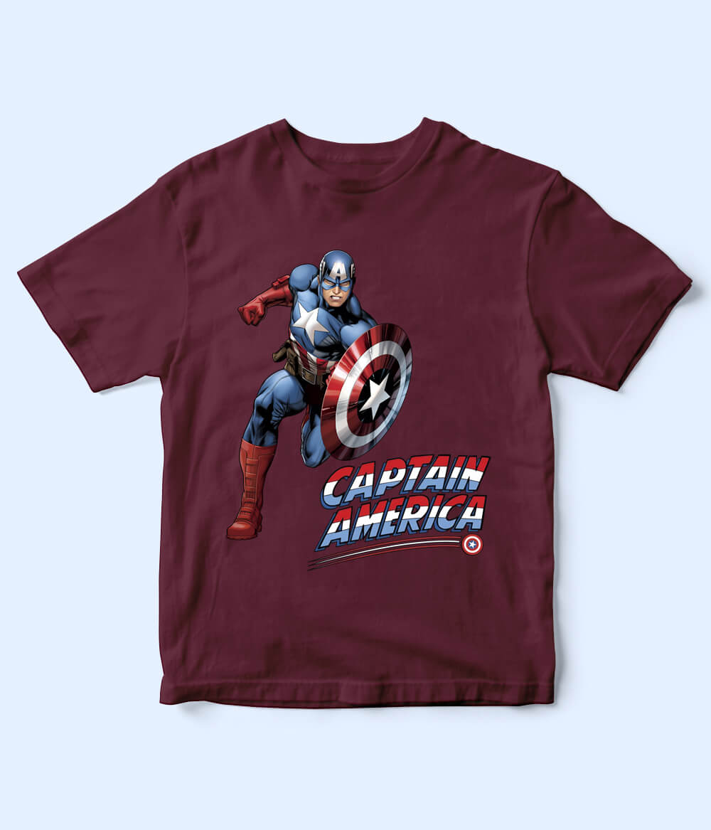 Captain America Kids Maroon T-Shirt