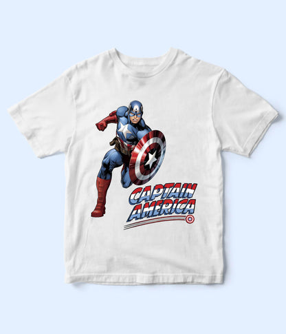 Captain America Kids White T-Shirt