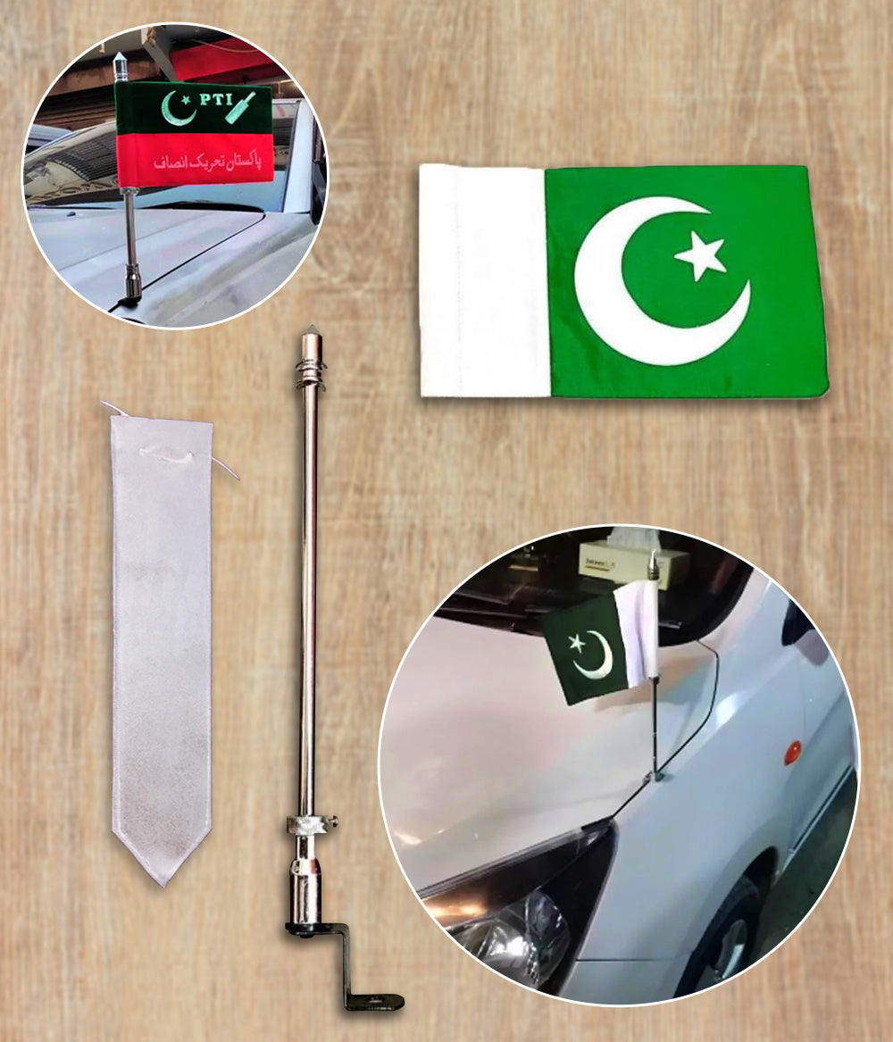 Car Flag with cover and Pole  Rod