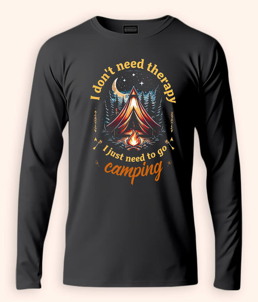 Camping Therapy Long Sleeve T-Shirt (Unisex)