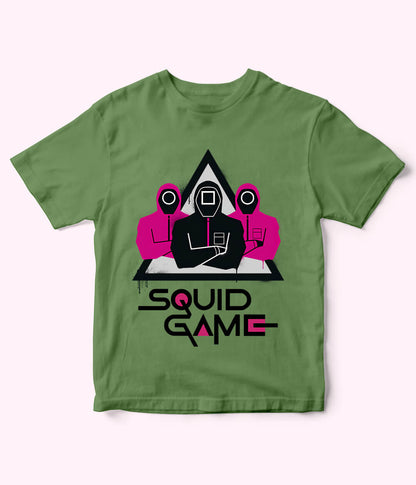 Knorr Green Cartoon Squid Game Tee for Boys & Girls